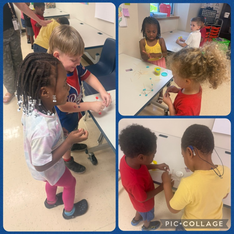 students working on STEM flag pole USA challenge