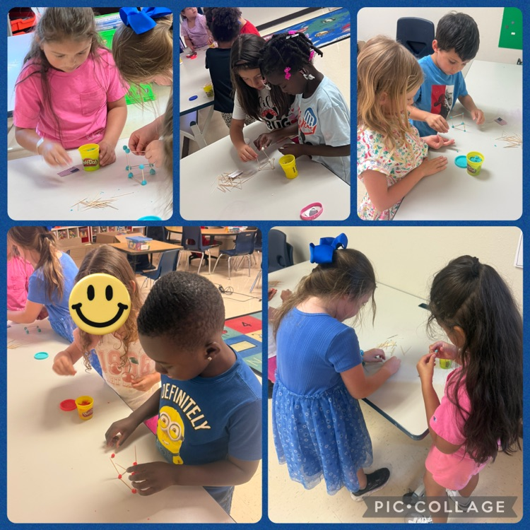 students working on STEM flag pole USA challenge
