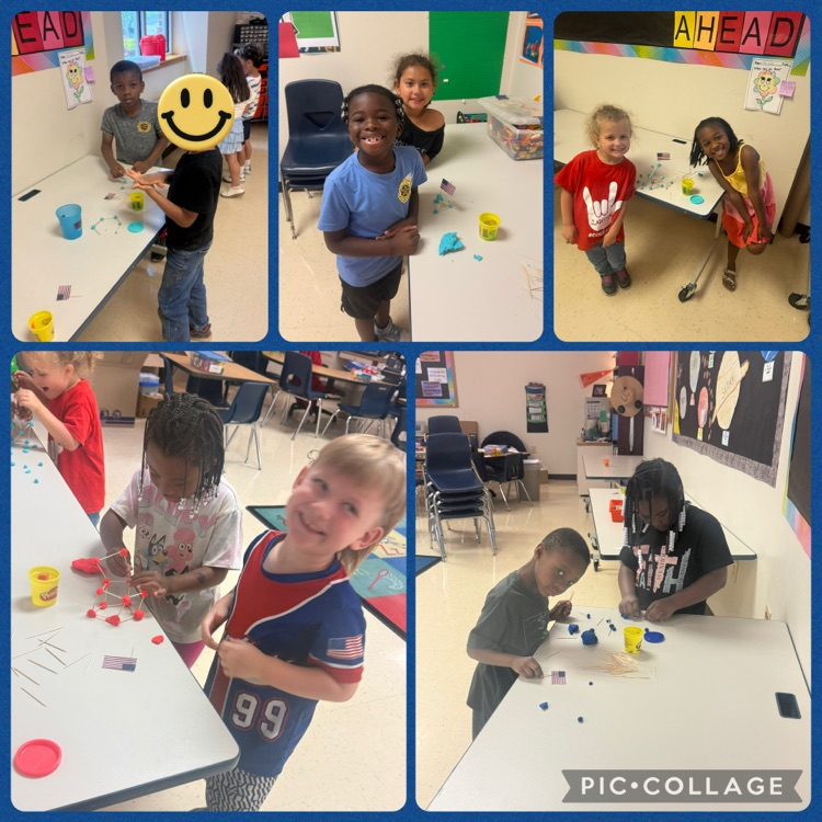 students working on STEM flag pole USA challenge