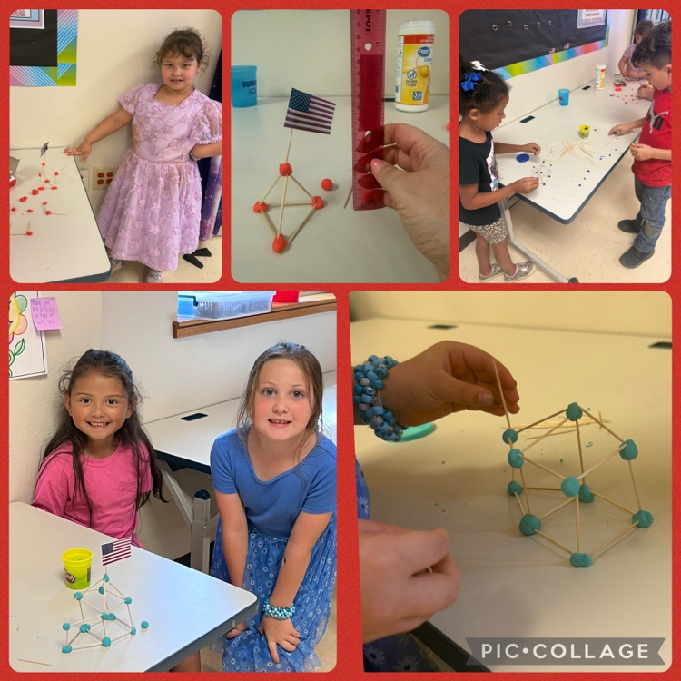 students working on STEM flag pole USA challenge
