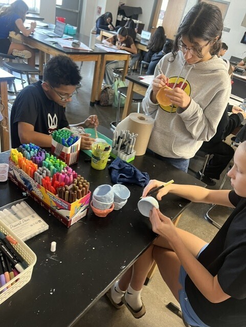 From a lump of clay to a finished masterpiece — 7th grade art understood the assignment 👏