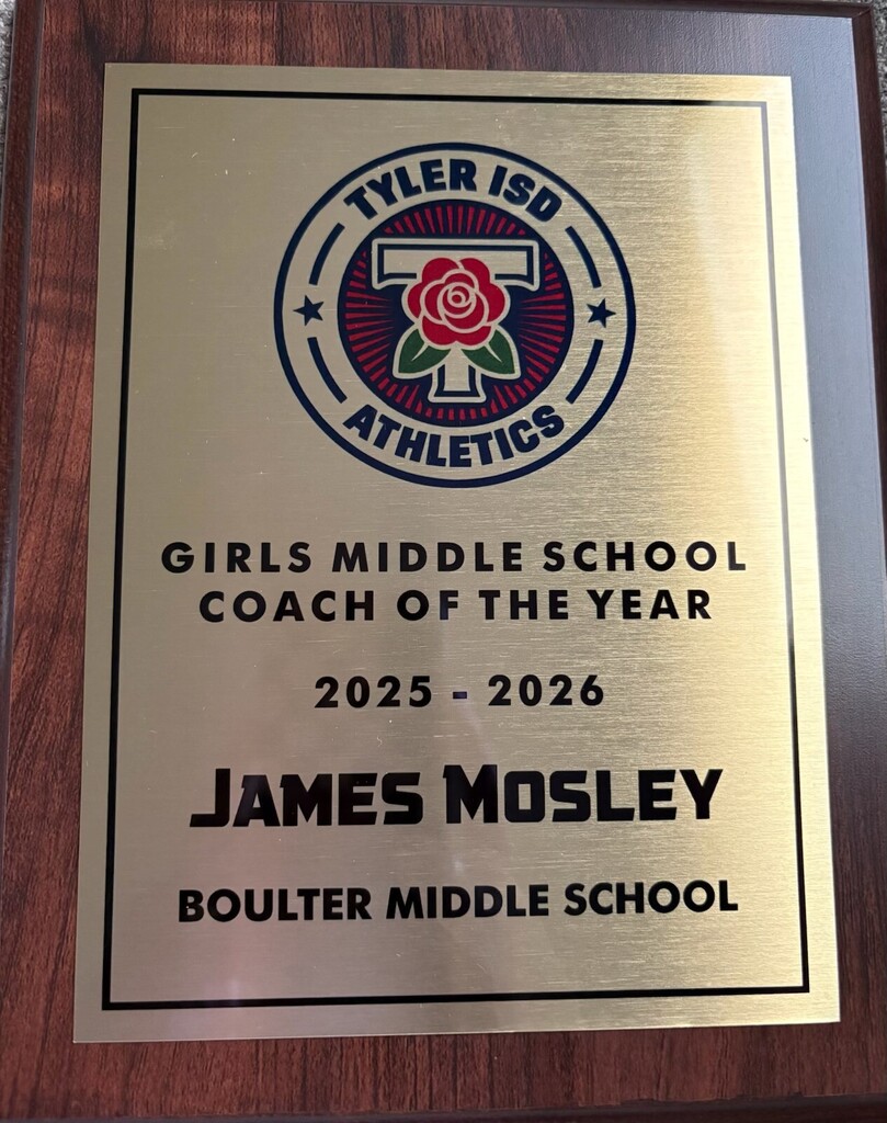 Middle School Coach of the Year James Mosely
