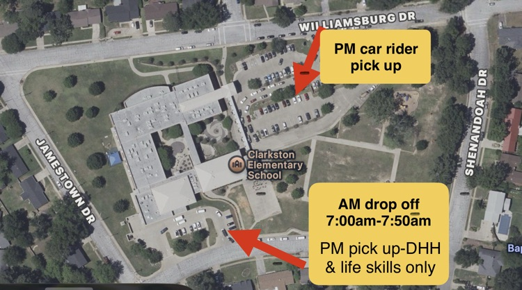 am and pm pick up/drop off lines