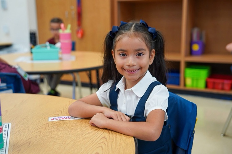 girl at desk