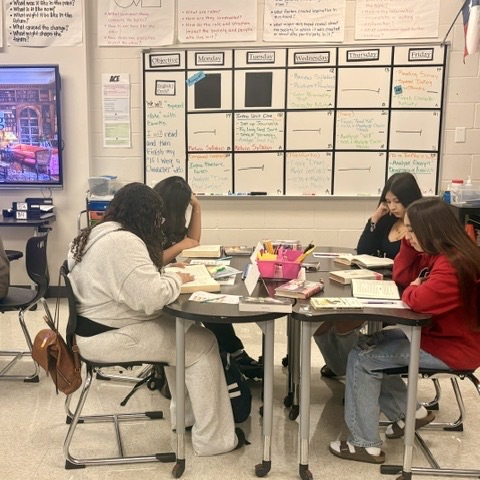 students reading 