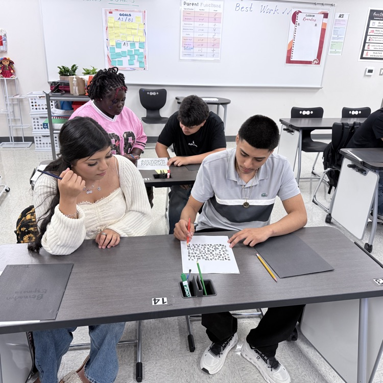 students working on math