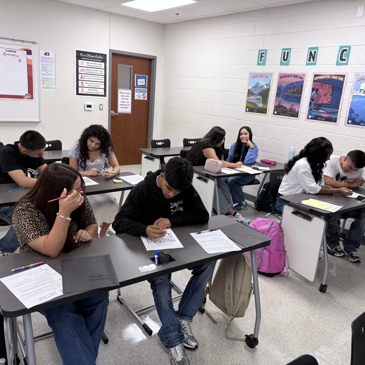 students working on math