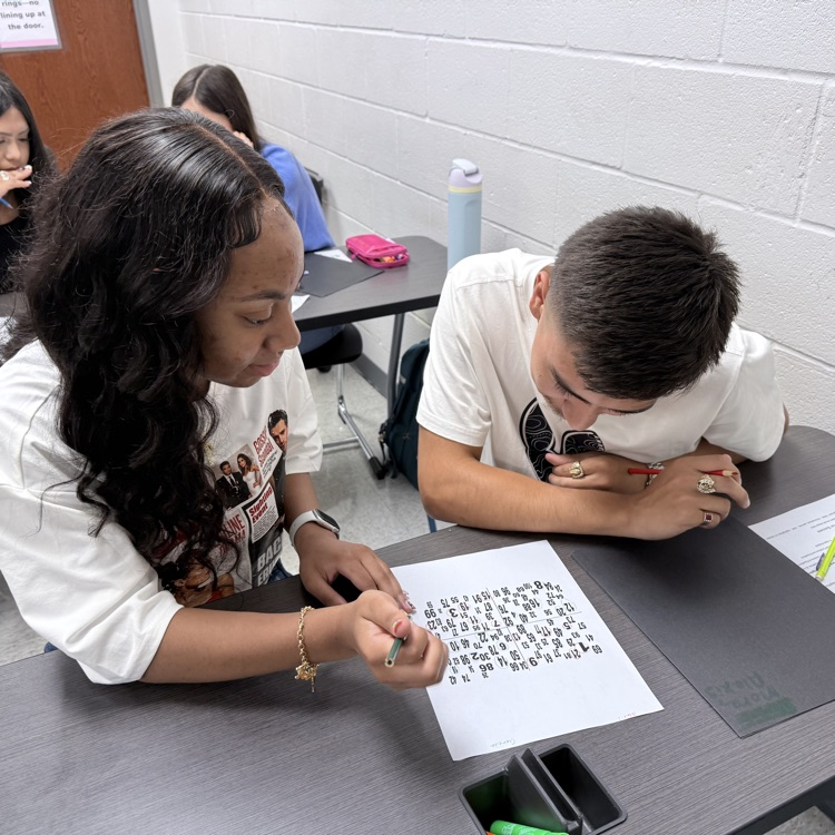 students working on math