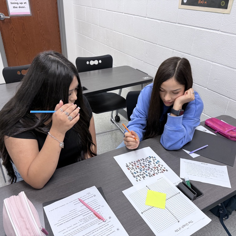 students working on math