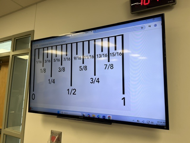 Digital ruler on a monitor