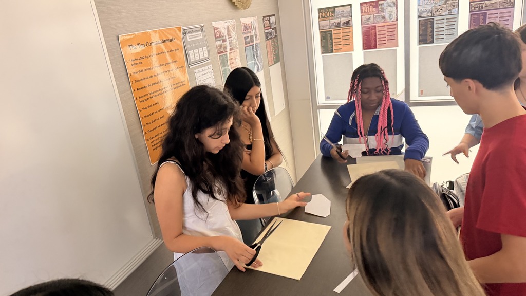 students working on patterns in a Guilded Age workshop