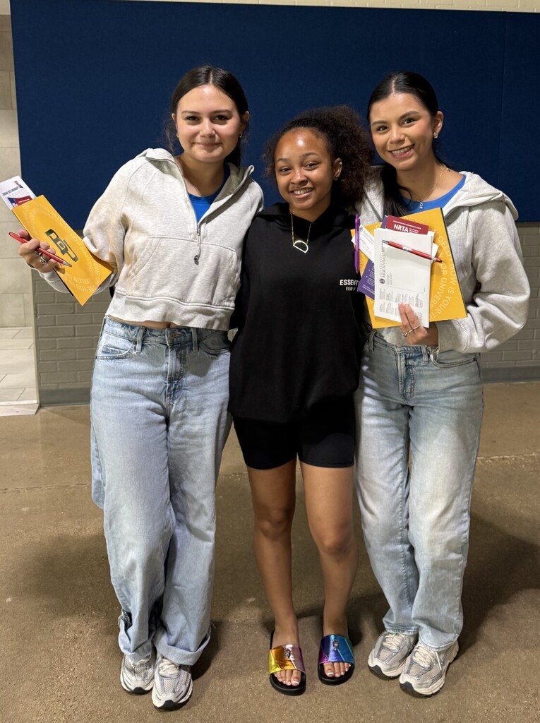 students showing the college information they received
