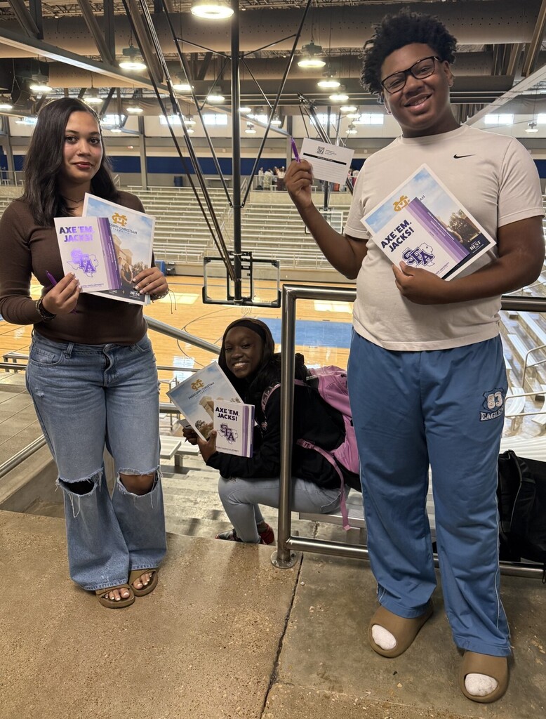students showing the college information they received
