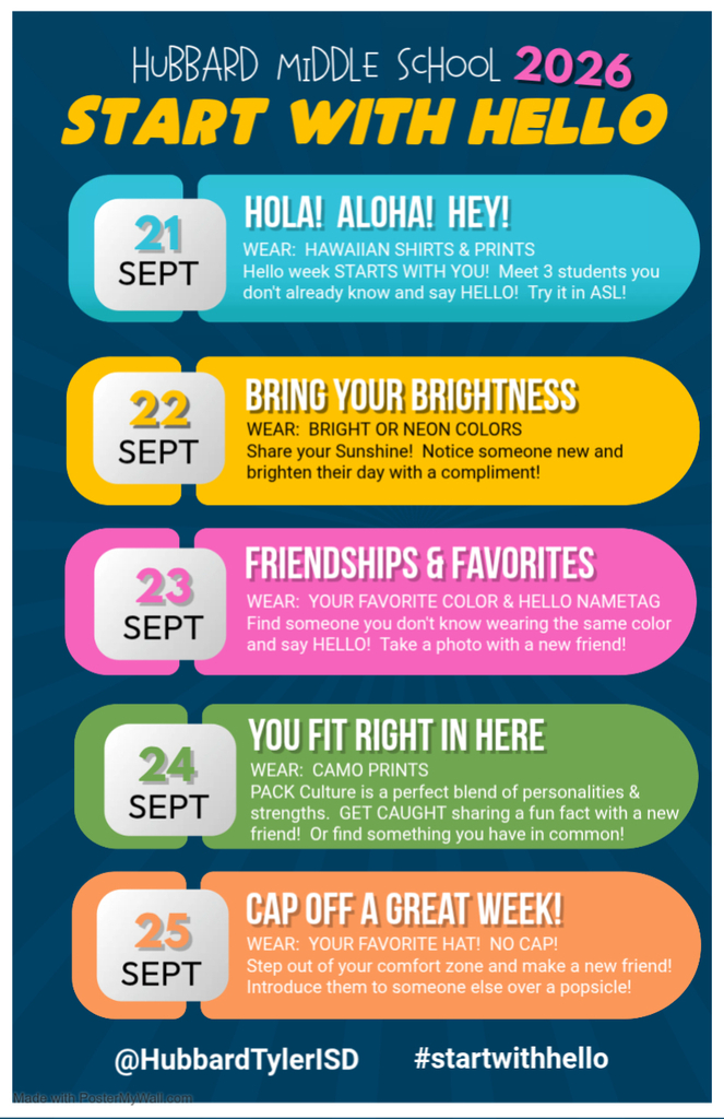 Start with Hello week!