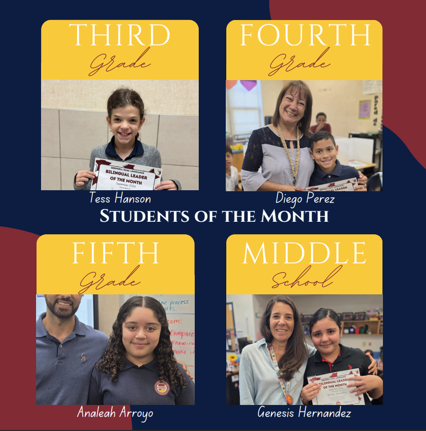 3, 4, 5, and MS student of the month