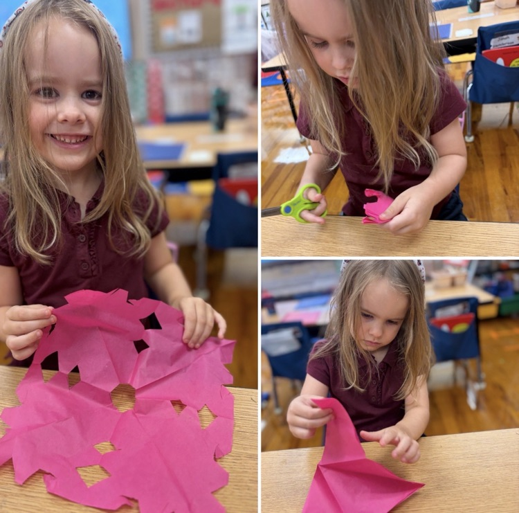 papel picado with student creating it