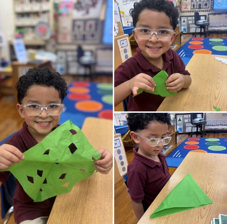 papel picado with student creating it