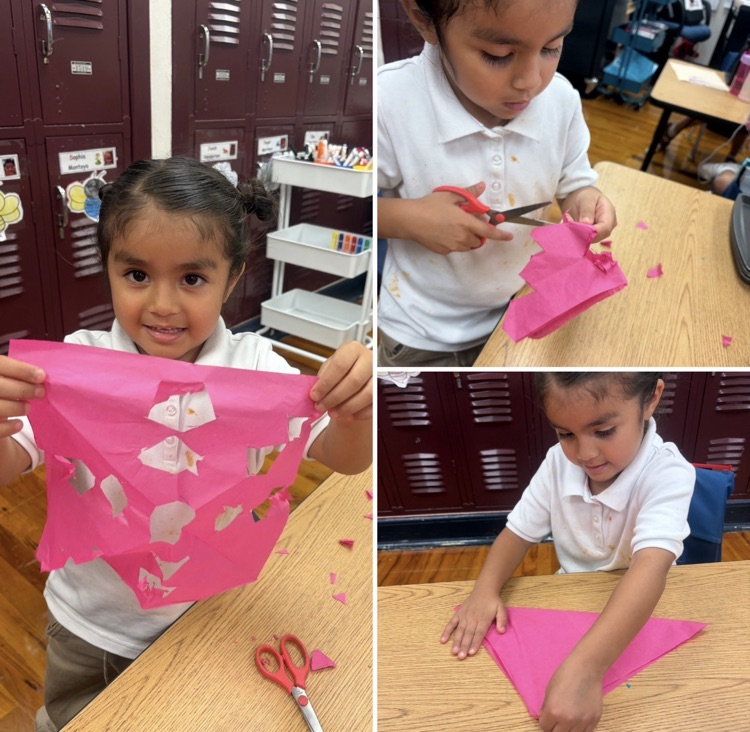 papel picado with student creating it