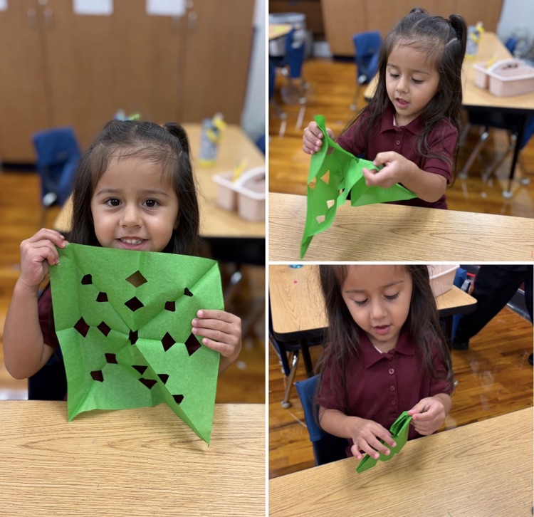 papel picado with student creating it