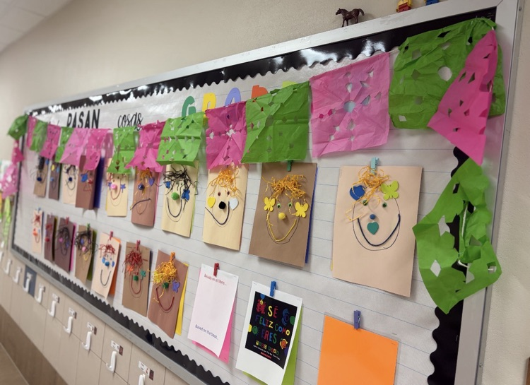 papel picado on bulletin board