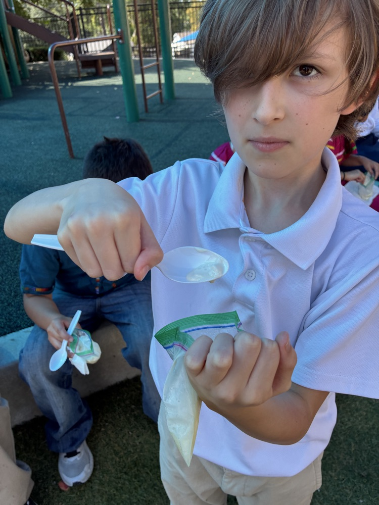 student eating ice cream