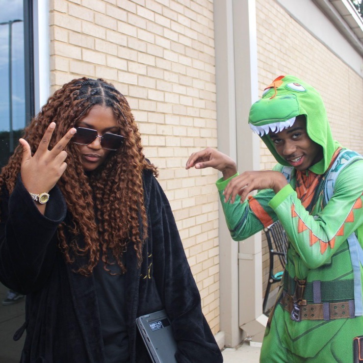 students dressed as memes