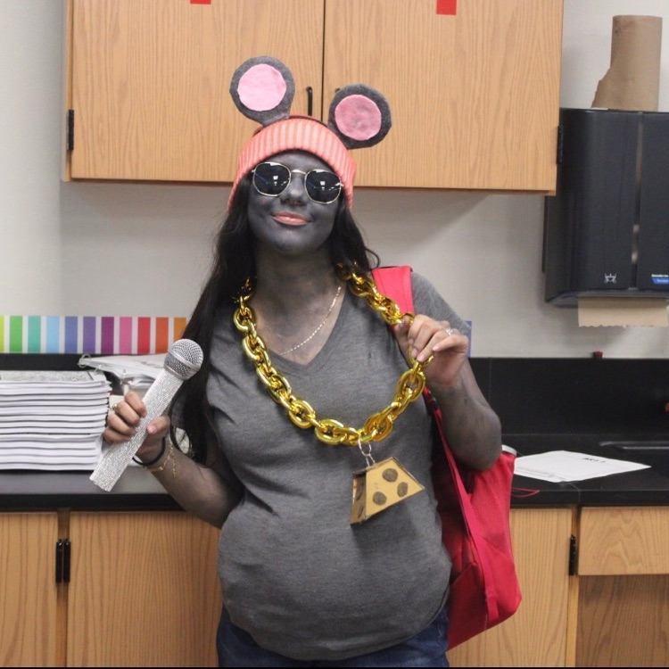 student dressed as meme
