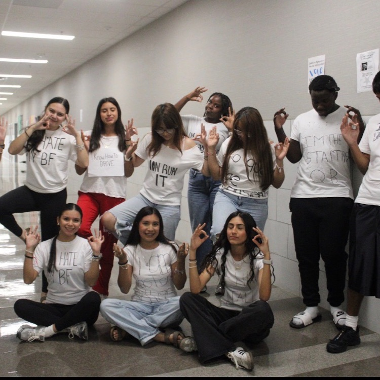 students with white Tshirts on