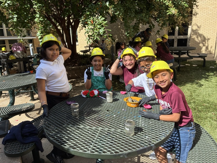 kids working with concrete outside