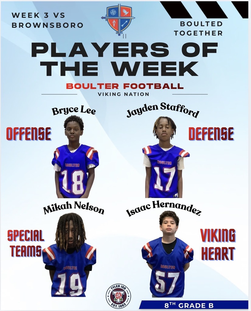 Poster with the title Players of the Week, showing four children in football uniforms with jersey numbers 18, 17, 19, and 57.