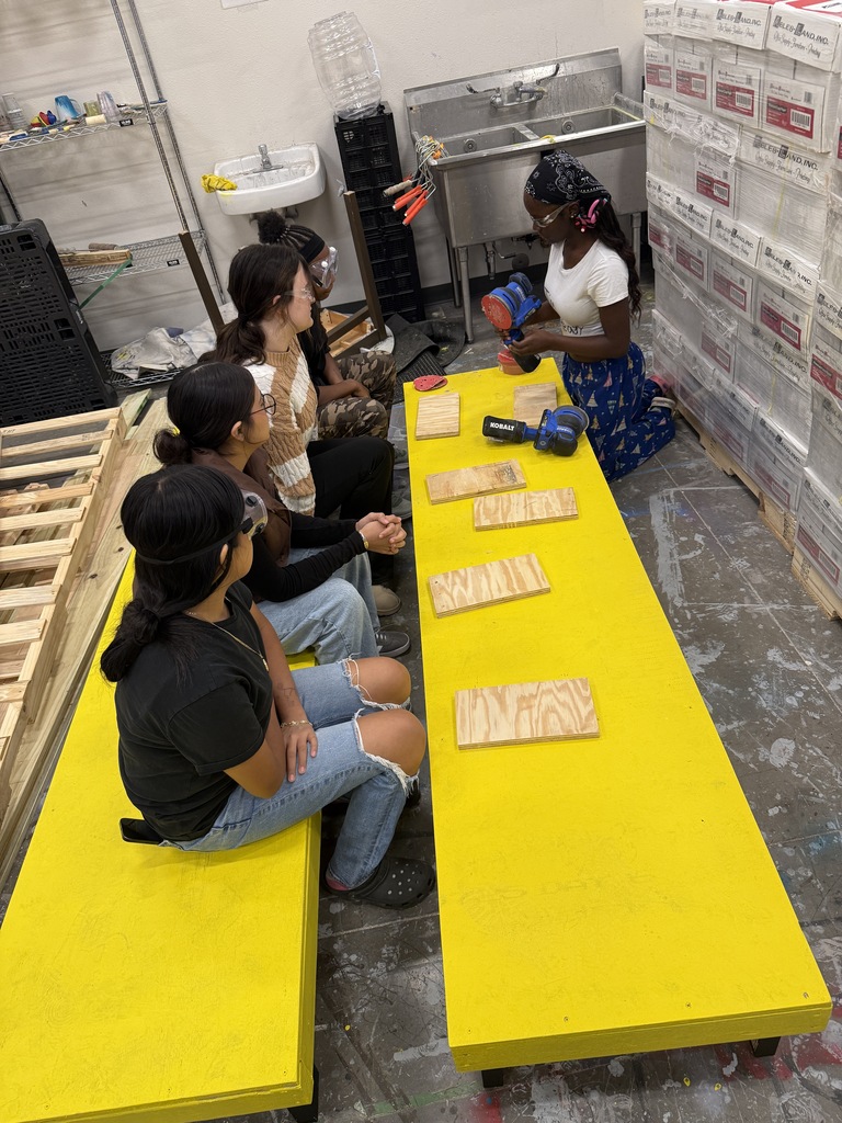 students using power tools