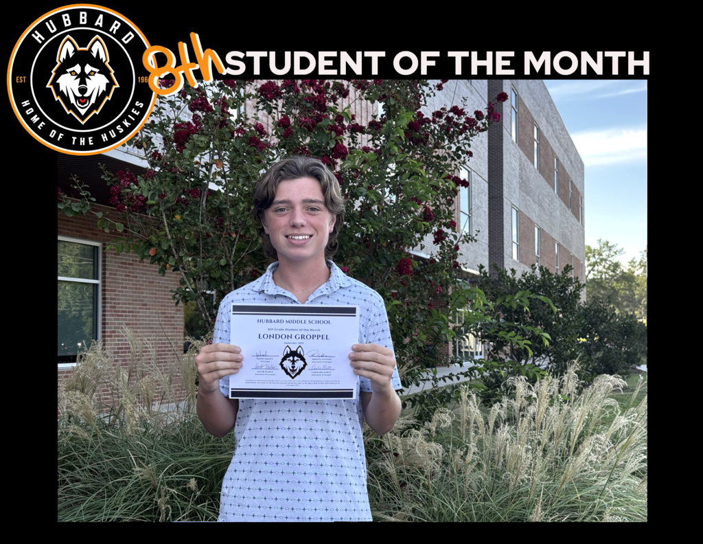 8th grade Student of the Month