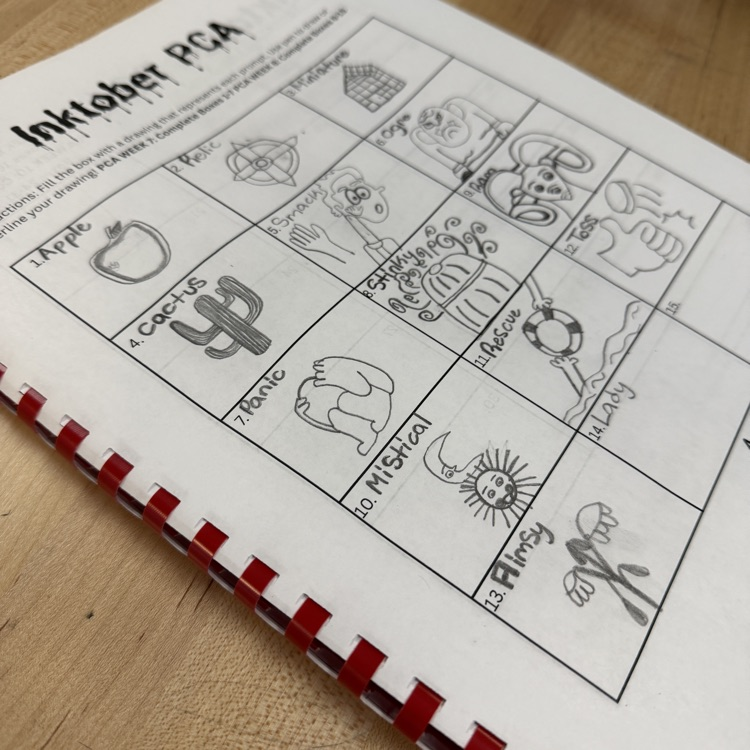 picture of a students inktober work