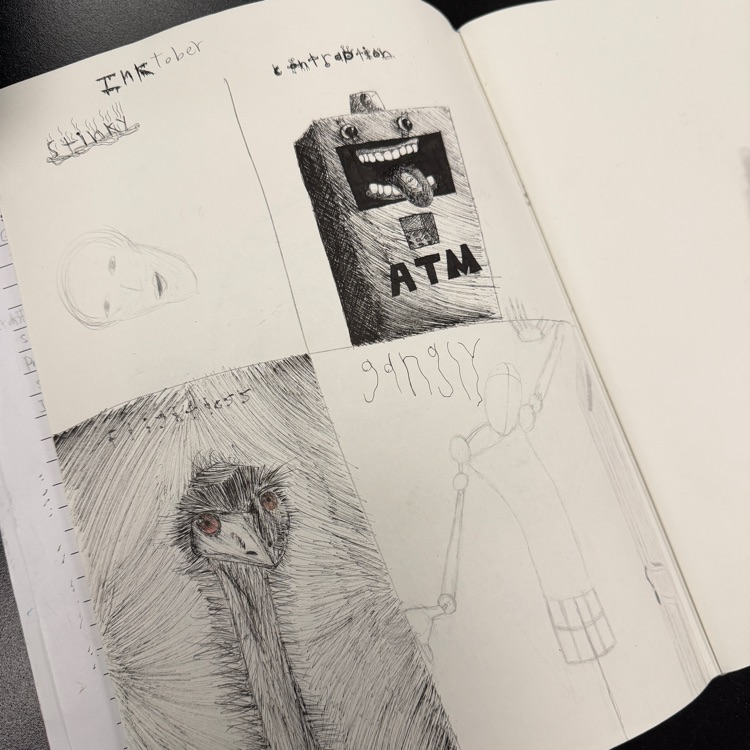 picture of a students inktober work