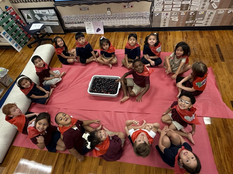 Great picture of kids after stomping on grapes