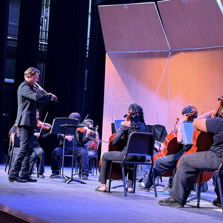 orchestra playing on stage