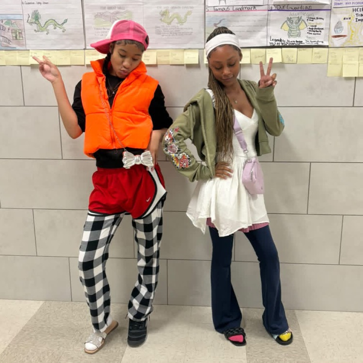 students dressed tacky for red ribbon week