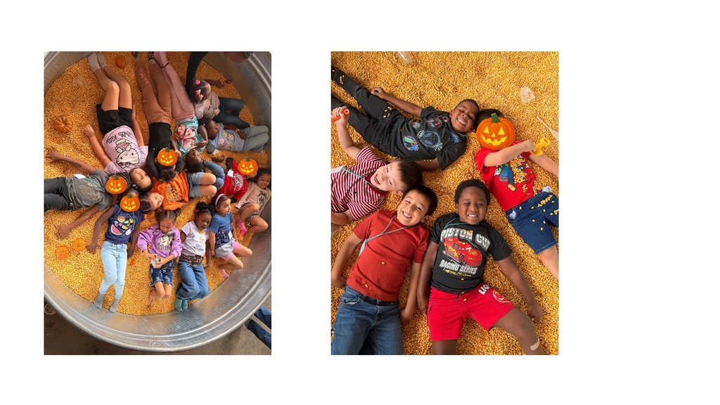 Kids play in a large tub of deer corn.