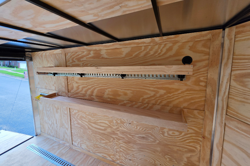 Inside of Tyler Legacy Color Guard Trailer