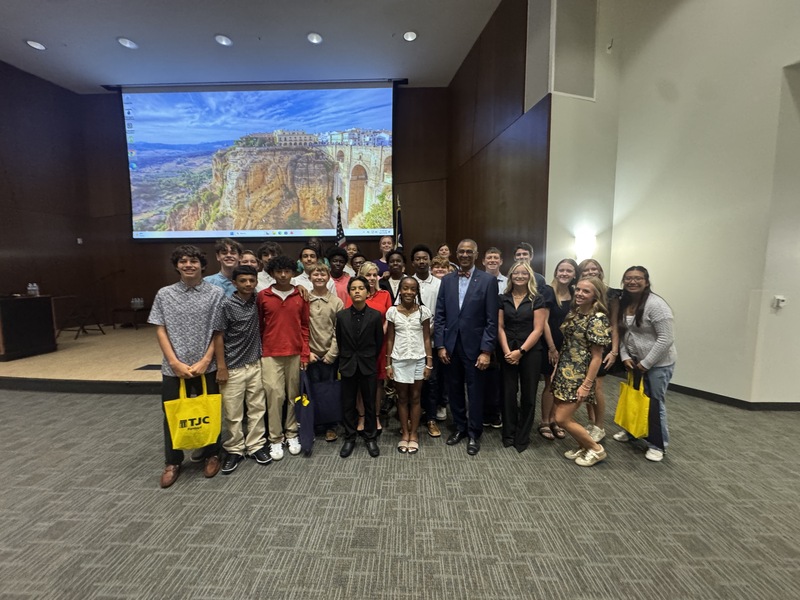 group of middle school kids in courtroom