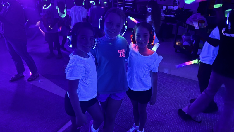 3rd Grade Students Enjoying the Silent Disco Party