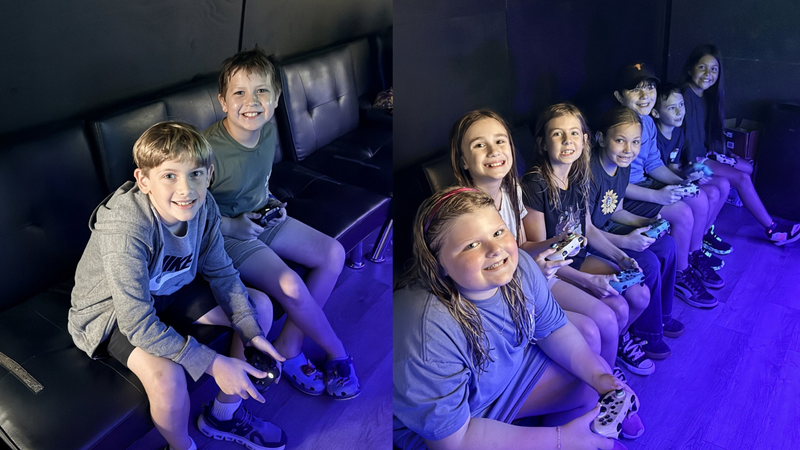 4th Grade Students Enjoying the Video Game Bus