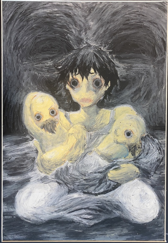 painting - person sitting cross-legged