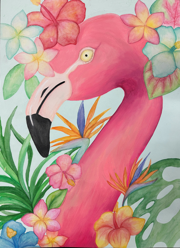 flamingo painting