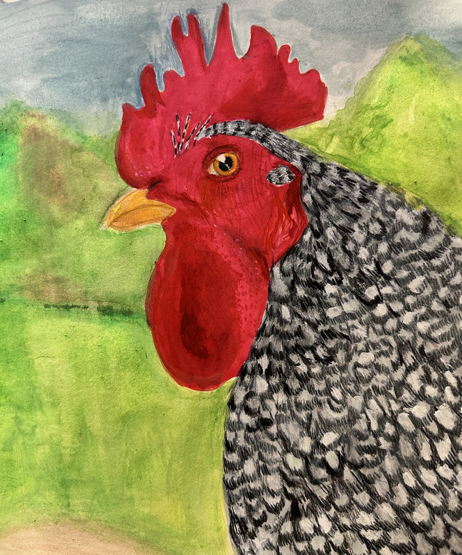 painting of a rooster