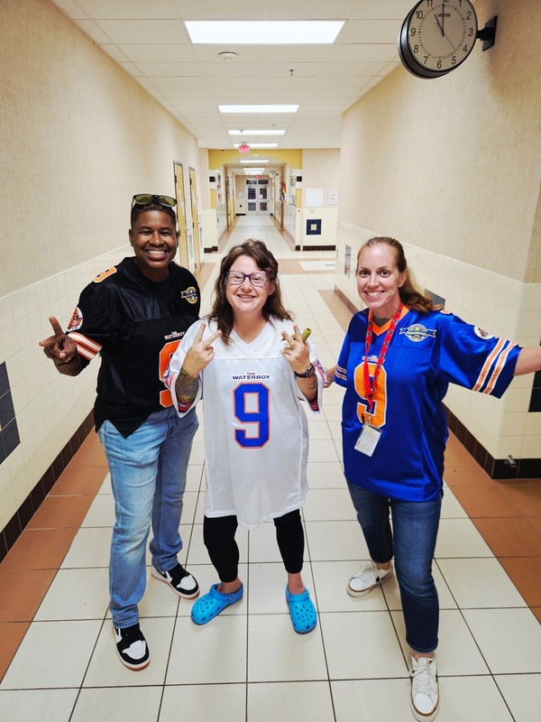 teachers wearing jerseys for national attendance awareness week
