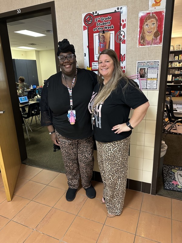 teachers wearing animal print for national attendance awareness week