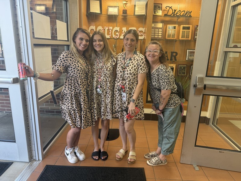 teachers wearing animal print for national attendance awareness week