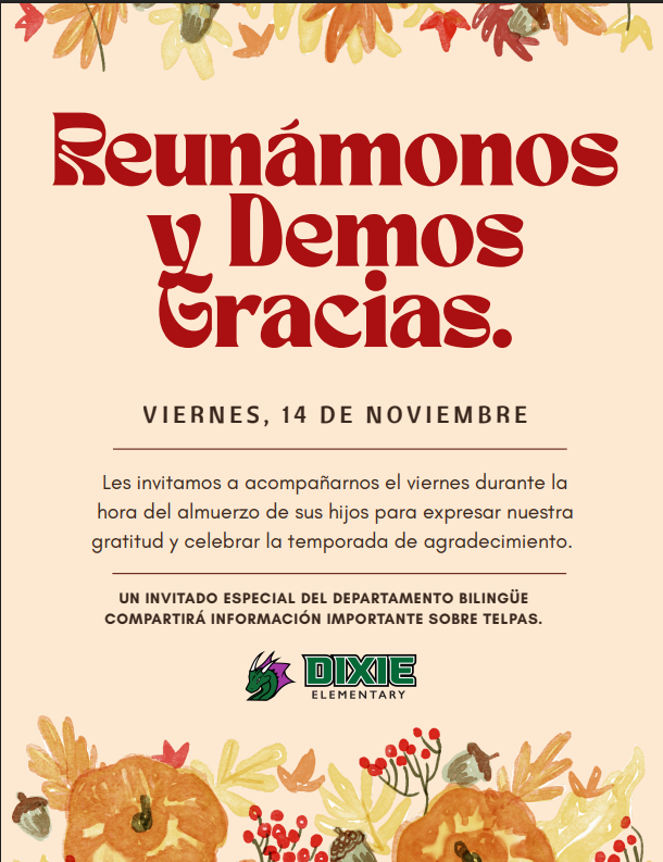 gather and give thanks in spanish flyer