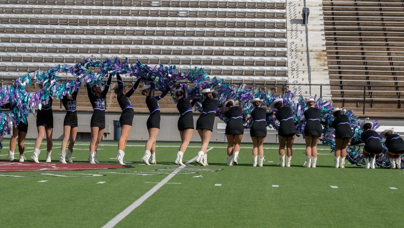 drill team on football field
